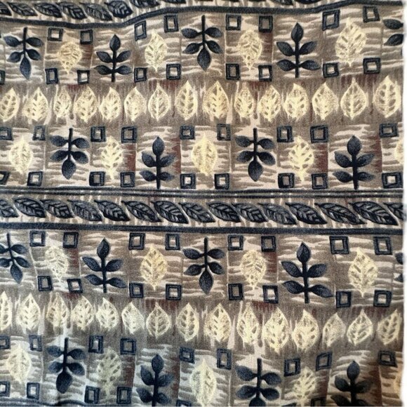 GEOFFREY BEANE Tribal Leaf Button Up Hawaiian Shirt Men Small Taupe Multi Casual - Picture 3 of 13